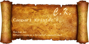 Caspari Kristóf névjegykártya